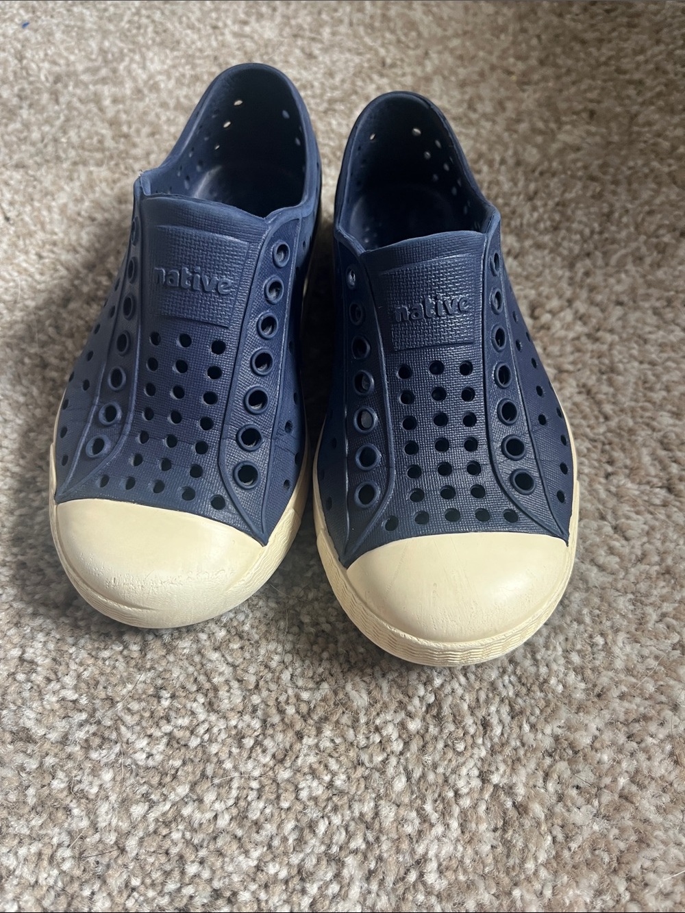 Native Jefferson Slip-On Kids Shoes Navy Size C8